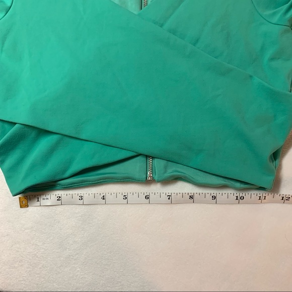 Bebe Mint Green Crossover Crop Top Long Sleeve - Picture 10 of 12
